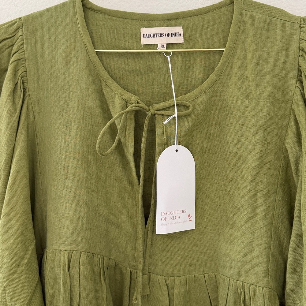 Daughters Of India Kyra Midi Dress - Fern Gauze - Picture 5 of 5